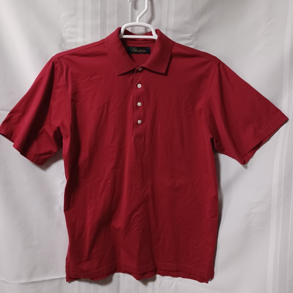 Byron Nelson Polo Shirt Mens L Red Signature Series Short Sleeve Cotton Golf Top